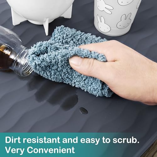 URMONA Waterproof Silicone Under Sink Mat 34'' x 19'' Shelf Liner for Kitchen and Bathroom, Cabinet and Counter Protector, Storage and Organizers, Litter Mat, Pet Cat Puppy Essentials(Khaki) - Image 4