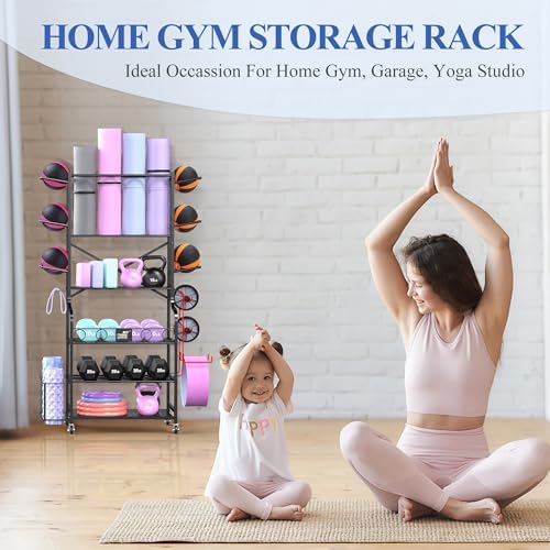 Mythinglogic Home Gym Rack for Dumbbells, Yoga Mats and Workout Equipment - Image 7
