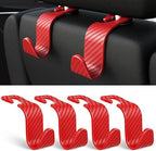 4-Pack Car Headrest Hooks Holds 55lbs Seat Storage Organizer for Bags by Amooca