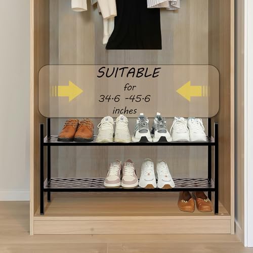 Shoe Rack, 45.6" Expandable Shoe Storage Organizer for Closet - Stackable - Image 5