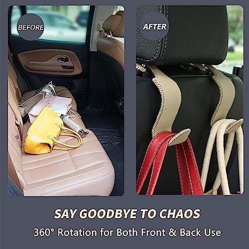 4-Pack Car Headrest Hooks Holds 55lbs Seat Storage Organizer for Bags - Image 3