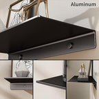 Danpoo 8 inch Small Floating Shelf for Wall Organizer & Storage, Mini Display Shelf, Metal Wall Shelf for Bathroom, Living Room, Kitchen, Bedroom(Matte Black) - Image 4