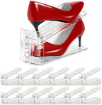 Shoe Slots Organizer 12 Pack - Shoe Stacker,3 Levels Adjustable,Space Savers 50%,Double Layer Holders for Closet (Transparent),Organizador de Zapatos by Tgzwme