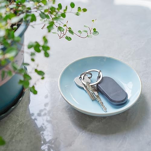 HANKOR 4.75" Ceramic Jewelry Tray, Small Ring Dish Holder Trinket Tray, Catch All Trays for Ring Earring Necklace Key, Christmas Gifts for Women Girls (Light Blue) - Image 3