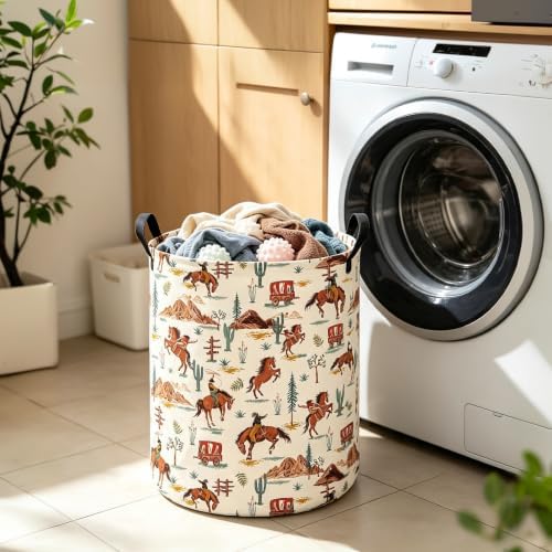 Western Cowboy Fabric Storage Bin,Nursery Organizer Basket - Image 3
