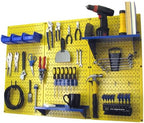Wall Control Pegboard Organizer 4 ft. Metal Pegboard Standard Tool Storage Kit with Yellow Toolboard and Blue Accessories by Wall+Control