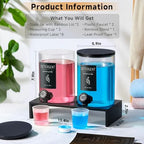 Glass Laundry Detergent Dispenser with Shelf & Black Bamboo Lid - 120 Oz Liquid Detergent, Laundry Soap & Fabric Softener Dispenser for Laundry Room Organization and Storage with 2 Cups & 8 Labels - Image 3
