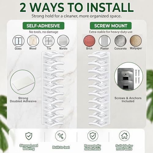 2 Pack Hat Organizer for Baseball Caps, Hats Rack for Wall | Space Saving Cap Holder for Closet Door, Bedroom, Entryway, Dorm, Home Improvement (White) - Image 3