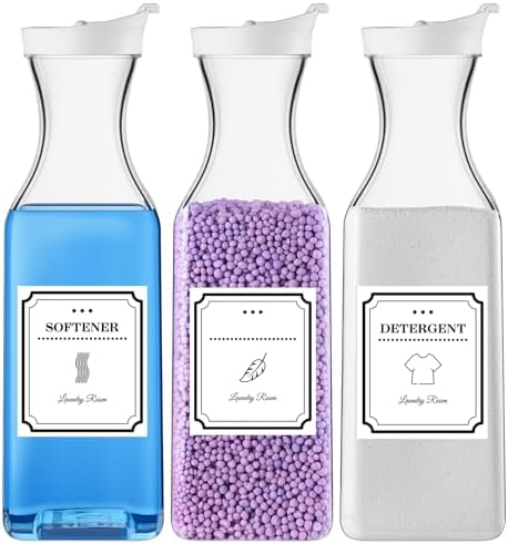 54oz Laundry Detergent Dispenser,Liquid Container,Plastic,3 Pack White by SUBEKYU