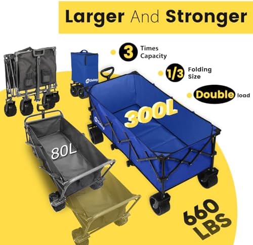 Sekey 300L Extended Collapsible Wagon, 660 lb Capacity, 48 in Long - Image 2