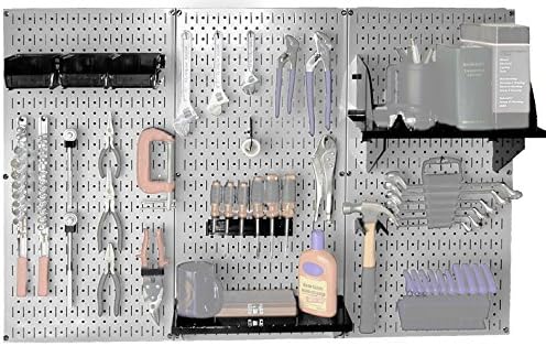Wall Control 30-WRK-400GB Standard Workbench Metal Pegboard Tool Organizer,Gray/Black - Image 2