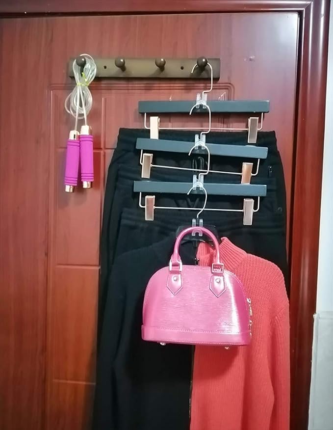 60 Pcs Clothes Hanger Connector Hooks, Mini Cascading Hanger Hooks for Velvet Huggable Hangers, Wooden Hangers, Heavy Duty Space Saving for Closet (Clear) - Image 5