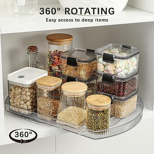 ROWNYEON Lazy Susan Turntable Organizer for Large Refrigerator, 360° Rotate Fridge Organizers and Storage, 16.54 Inches Rectangle Lazy Susan Organizer for Fridge, Cabinet, Pantry,1 - Image 6
