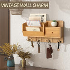 Rebee Vision Key Holder Wall Mount with Drawer for Entryway, Yellow - Image 5