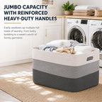OIAHOMY Blanket Basket Laundry Basket Dog Toy Basket 75L Dark Grey - Image 6