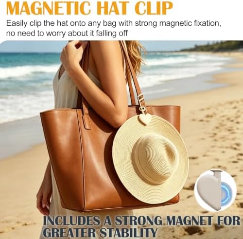 2 Pcs Magnetic Hat Clips for Travel on Bag, Silicone Sunhat Holder, Hat Clip for Caps & Beach Hats, Cap Clip for Beach - Image 2