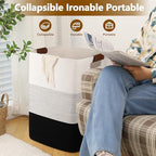 Laundry Hamper 96L Extra Large Laundry Basket, Woven Blanket Basket - Image 5
