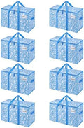 VENO 8 Pack Heavy Duty Moving Bags, Extra Large Storage Bags with Reinforced Handles & Strong Zippers, Foldable & Reusable Moving Box Alternative for Clothes & Dorm Storage by Veno