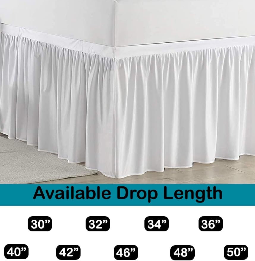 Dorm Bed Skirt, Twin XL, 46" Drop, White - Image 4