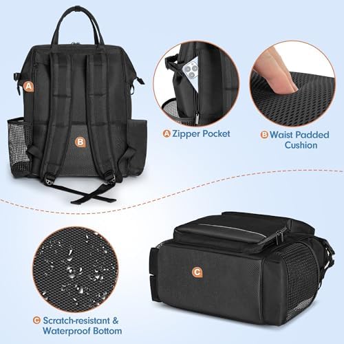 LoDrid Heavy Duty Cleaning Supplies Bag with Steel Frame Top, Black - Image 4