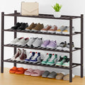 Smiry Bamboo Shoe Rack, 16 Vertical Slats, 4 Tier - 33.7" Wide, Brown by Smiry