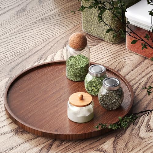 VERTORGAN Lazy Susan Bamboo Organizer for Kitchen, Cabinet,Large(Brown) - Image 2