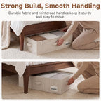 StorageWorks 5 Inch Low Profile Under Bed Storage Containers with Clear Lid | Reinforced Structure, Resists Sagging, Handles & Label Holder, Foldable Stackable Closet Storage for Clothes, Blankets, Toys - Image 4