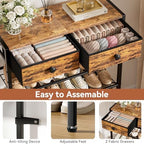 5 Tier Shoe Rack with 2 Drawers, 16-20 Pairs Rustic Brown - Image 5
