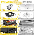 SYKIARIOL Utility Cart with 5 Labeling Drawers and Wooden Tabletop,Black - Image 4