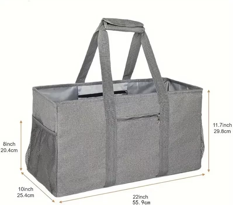Extra Large Utility Tote Bag - Reusable Grocery Bags Foldable Heavy Duty - Image 2