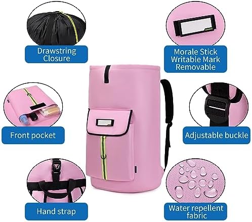 laundry bag backpack,extra-large heavy duty laundry bags,laundry backpack for college students,drawstring closure (Light Pink Laundry Bag) - Image 2