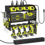 SUNALLY Power Tool Organizer Wall Mount with Charging Station,3 Layer,Black by SUNALLY