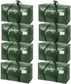 TICONN 8 Pack Extra Large Moving Bags Heavy Duty with Zippers & Carrying Handles, Durable Storage Bags Moving Boxes for Closet Organizers and Storage (8 Pack, Olive) by TICONN