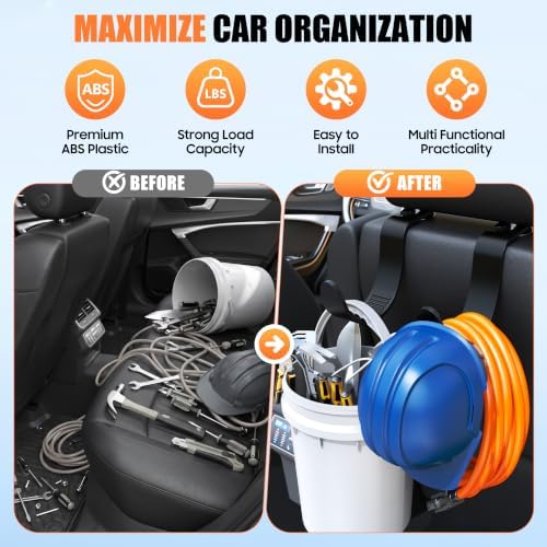 XL Hard Hat Headrest Hooks for Truck Heavy-Duty Car Seat Back Organizer - Image 4