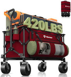 HIKEMOON 150L Collapsible Wagon Compact with Big Wheels, 420LBS Red by Unknown