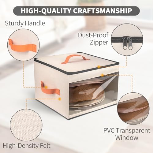 kushon Upgraded Hat Storage Box for Women & Men,Closet Hat Boxes Organizer Bag with Dustproof Lids,Cowboy Hat Box,Hat Carrier Case For Travel - Image 6