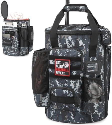 Baseball Bucket Bag 6 Gallon Multi Pockets Softball Coaching Equipment Bag by XINTREY