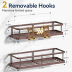 YASONIC Shower Caddy Adhesive, Rustproof Shower Organizer, Large Capacity Shower Shelves for Inside Shower, No Drilling Bathroom Organizers and Storage for Home Decor （2 Pack Bronze） - Image 6