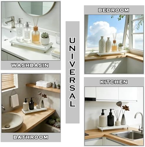 Durable Kitchen Sink Organizer, Instant Dry Sink Caddy for Bathroom Counter, Diatomite Stone Drying Tray, Upgrade Water Absorbing Stone Tray for Sink, Anti-Slip Stone Soap Tray -White - Image 7