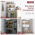 Sakugi Storage Shelves - 4 Tier Shelf Organizer, Heavy Duty Garage Shelving Unit with Leveling Feet, Stable Metal Shelves Organizer for Pantry, Kitchen and Closet, 33.0" W x 12.6" D x 57.2" H, Black - Image 6