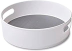 Copco 12 Inch Non-Skid Lazy Susan Turntable Organizer for Cabinet, Kitchen, Pantry, Bathroom - Smooth-Glide Rotating Storage with Raised Rim and Handles by Copco