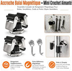 3-H 4 Pack Magnetic Broom Holder with 4 Pack Mini Magnetic Hooks,Silver - Image 4