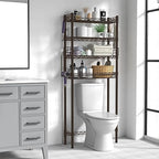 Hodonas Over Toilet Storage Shelf, Espresso, 26.97" x 9.84" x 67.32" - Image 2
