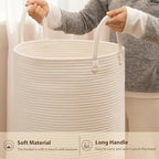 OIAHOMY 60L Nursery Hamper Laundry Basket Laundry Hamper White - Image 6