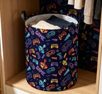 Essme Kids Laundry Basket,Game Hamper Collapsible Waterproof Storage Bin for Boys,Gift Baskets(Color Game) - Image 6