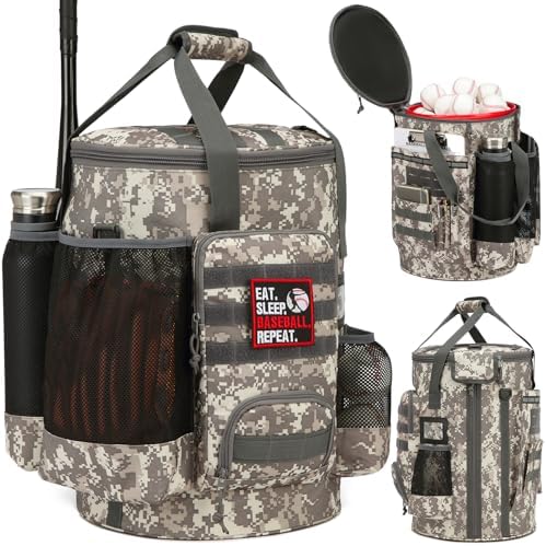 Baseball Bucket Bag, Softball Coaches Bags Fit 6 Gallon Buket by SunForMorning
