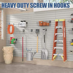 Garage Hooks Heavy Duty, 12-Pack Mixed Utility Garage Hooks, Wall Mounted Steel Tool Hangers for Garage Wall Organizer, Hold Ladders Tools Bikes(Gray, 6 Type & 12 Pack) - Image 5