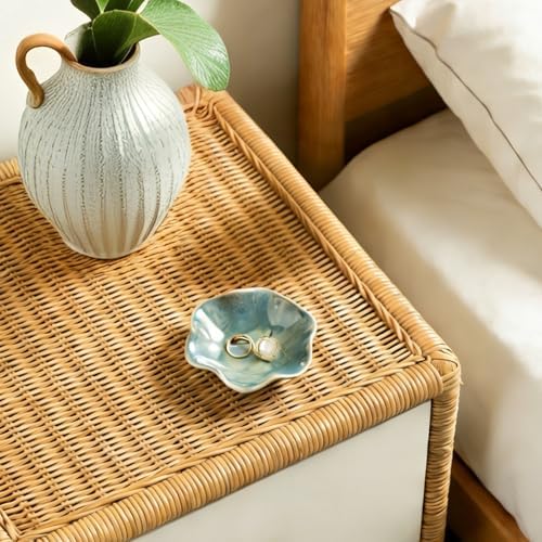 Mecaikru Ceramic Ring Dish, 4 in Jewelry Tray with Kiln Glaze Catchall Bowl - Image 2