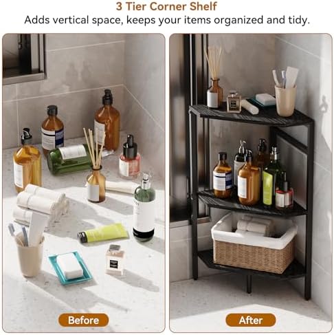 CADUKE Pedestal Sink Shelf, 2 Pack Under Sink Organizers and Storage, Black - Image 7