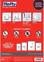 Hefty Shrink-Pak Starter Kit - 2 Large, 1 XL Cube, 1 Jumbo Vacuum Seal Storage Bag and Hand Pump – Space Saver Bags for Clothing, Pillows, Towels, or Blankets, 5 Pc Set - Image 2